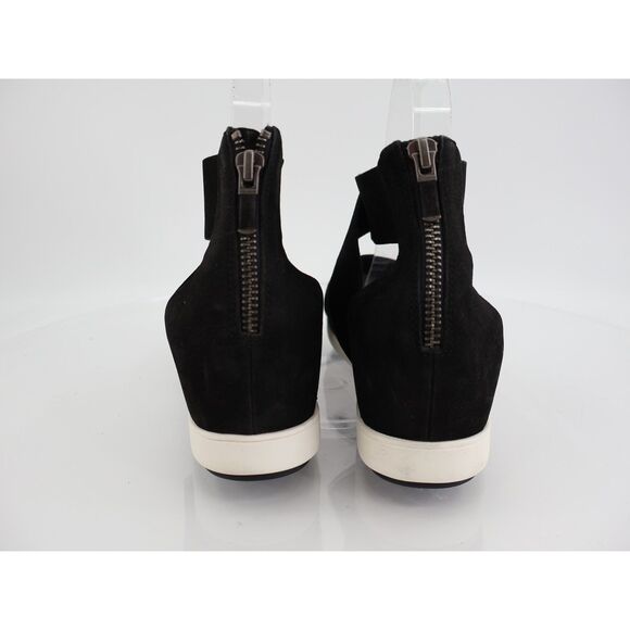 Eileen Fisher Women's Viv Sandal Size 8 Wedge Heel Ankle Strap Black Nubuck - Picture 4 of 9